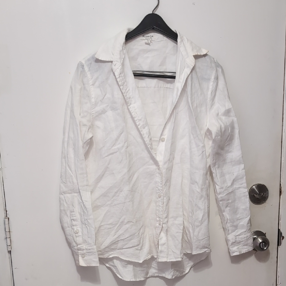 Linen White Women's Blouse